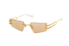 Unisex | Fixe Sunglass | White Gold - Matte White Gold - Bone | Dark Brown w/ Rose Gold Mirror