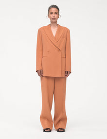 Women | Fluid Double Breasted Jacket | Clay