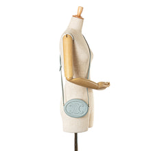 Celine | Pre-Owned Small Calfskin Cuir Triomphe Oval Crossbody | Blue/Light Blue