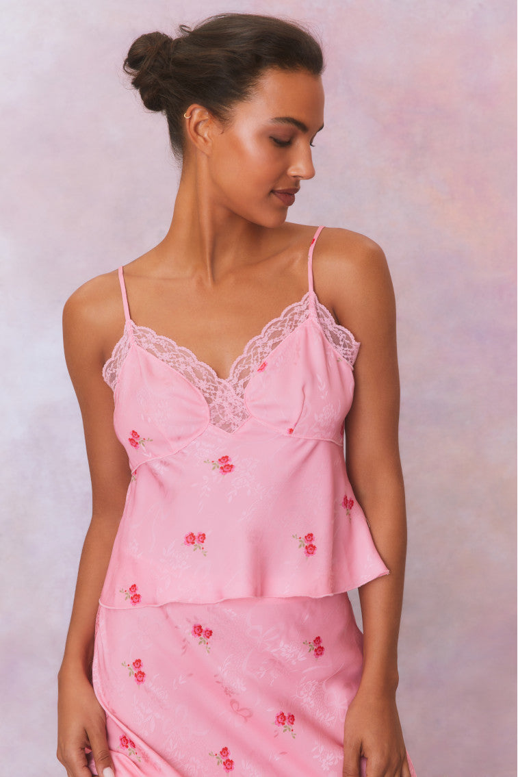 Womens | Fox Cami Top | Cherry Pink