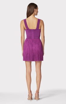 Fringe Ottoman Sweetheart Mini Dress | Mulberry