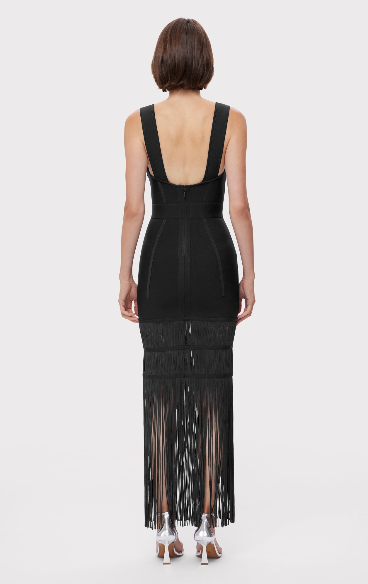 Sweetheart Fringe Gown | Black