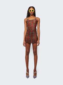 Women | KNWLS | Multi Strap Sport Dress With Logo Acid Plaid Ginger Red
