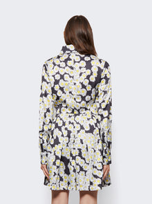 Women | Natasha Zinko | Daisy Print Mini Long-sleeve Shirtdress | Black
