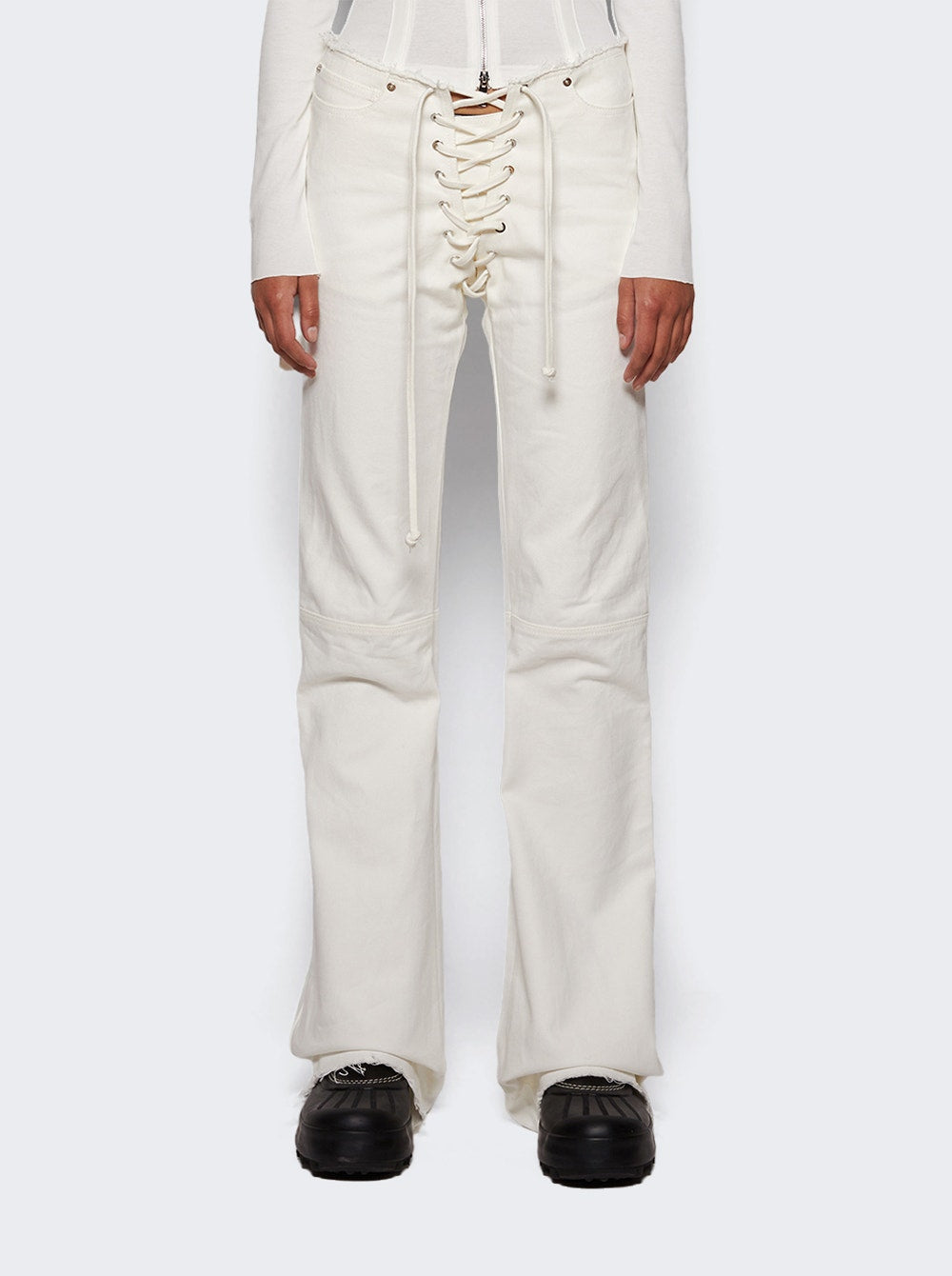 Women | Natasha Zinko | Lace-up Jeans Winter White