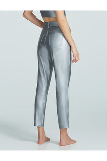 Faux Leather Five Pocket Pant | Platinum