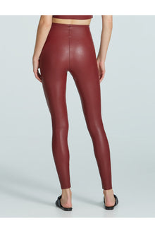 Faux Leather Legging | Garnet