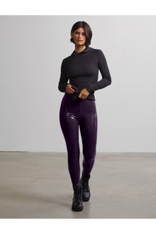 Faux Patent Leather Legging | Aubergine