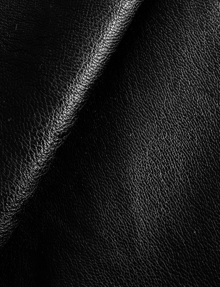 Faux Leather Split Front Pant::Black::Detail