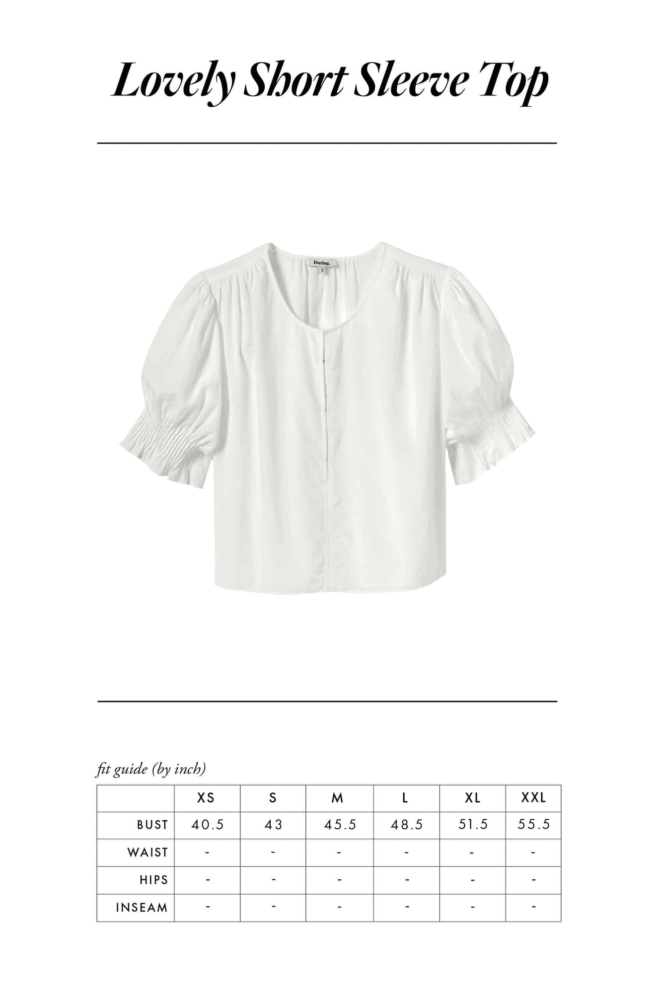 Lovely Short Sleeve Top | White