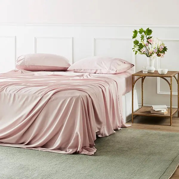 Rose | Signature Sateen Flat Sheet Made With 100% Organic Bamboo #Color_rose