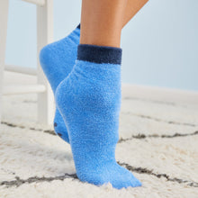 Cozy Fleece Lounge Socks with Silicone Grips | Glacier