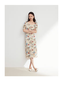 Floral Dress | Beige
