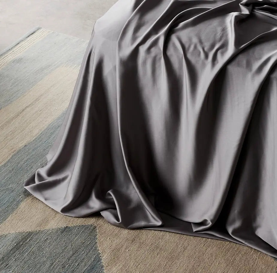 Fog | Sateen+ Flat Sheet Made with 100% Organic Bamboo #Color_fog