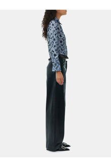 Foil Denim Wide Jeans | Black