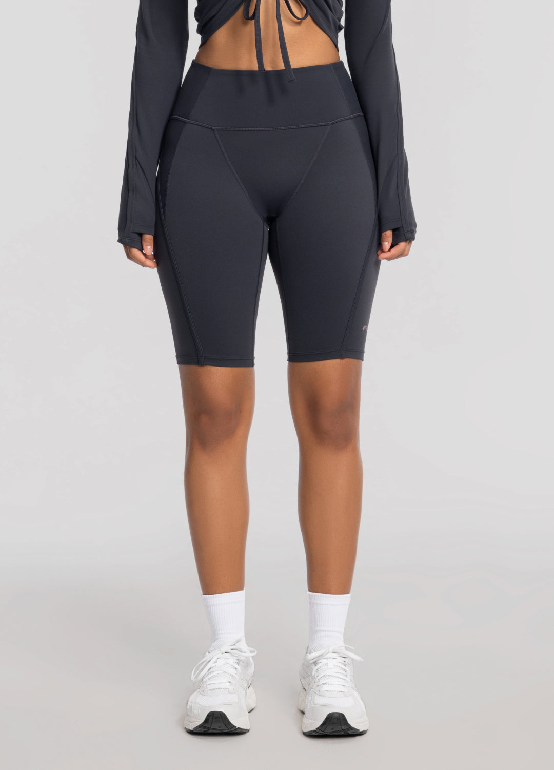 High-Waisted Performance Biker Shorts | Charcoal
