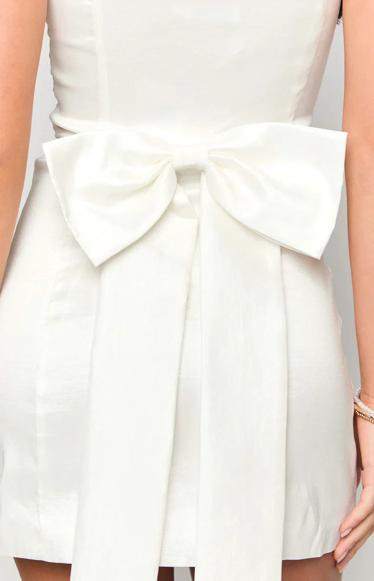 Frosting Strapless Mini Dress | White