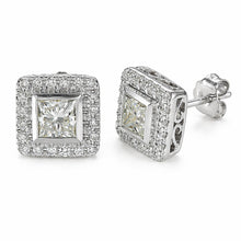 1.00 CT Princess/Round Natural Diamond | Stud Earrings | 14K White Gold | G Color | SI3-I1 Clarity