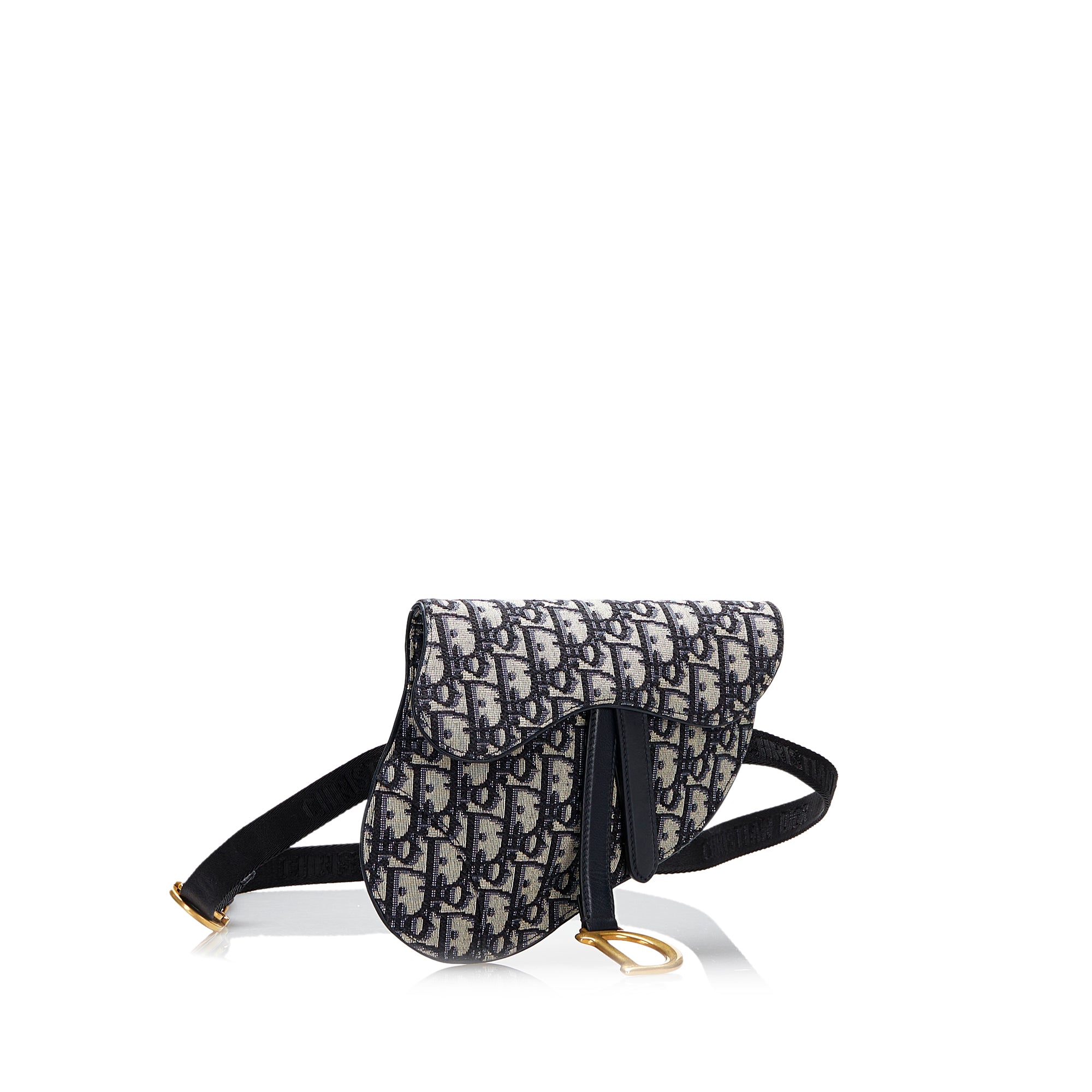 Dior | Pre-Owned Oblique Canvas Saddle Belt Bag - II | Blue