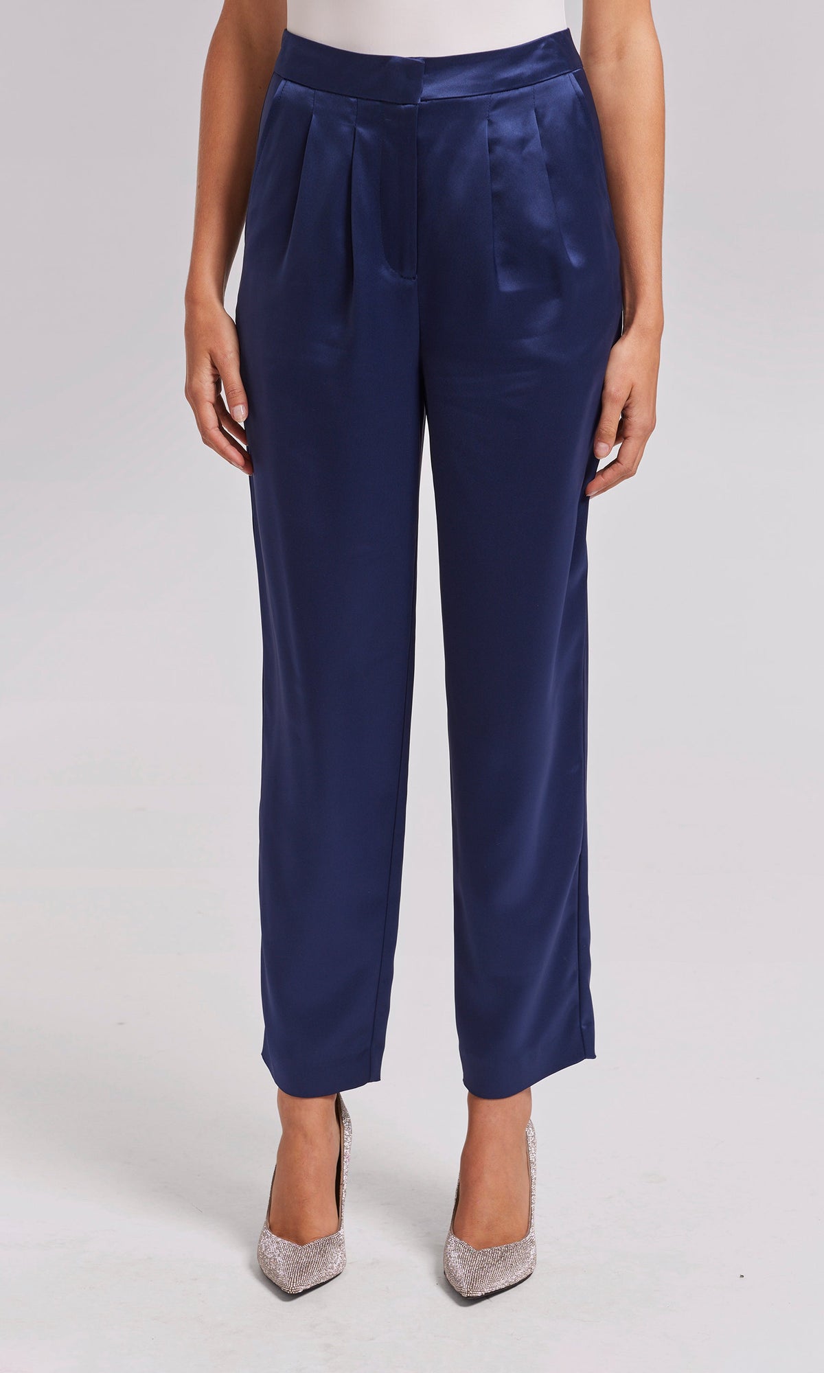 Keaton Satin Pants | Navy