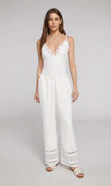 Rosa Lace Combo Pant | White