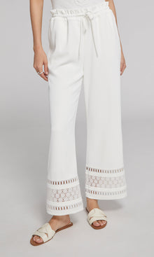 Rosa Lace Combo Pant | White