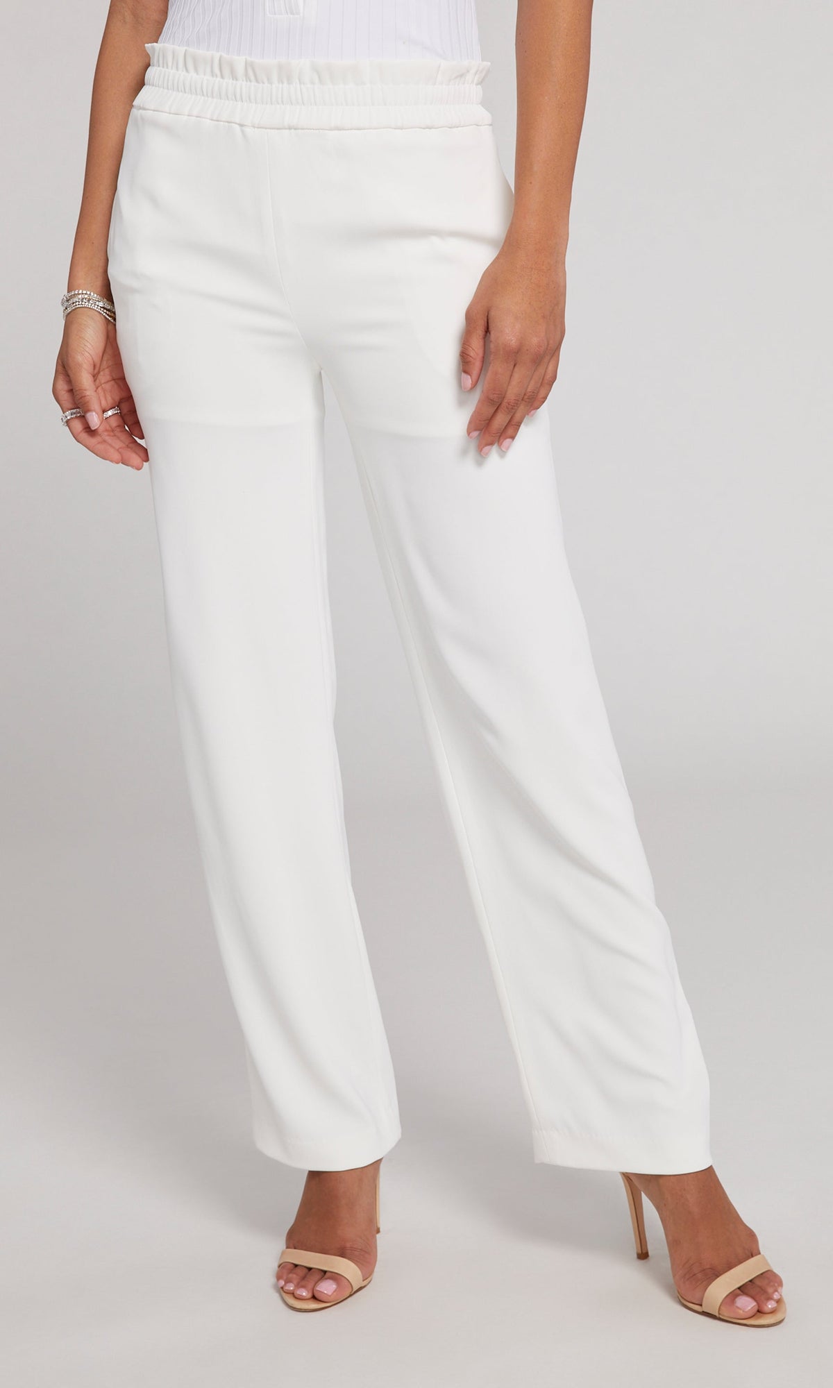 Theresa Crepe Pants | White
