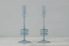 Glass Candlestick | Denim | Medium | Set of 2