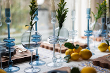 Glass Candlestick | Denim | Medium | Set of 2