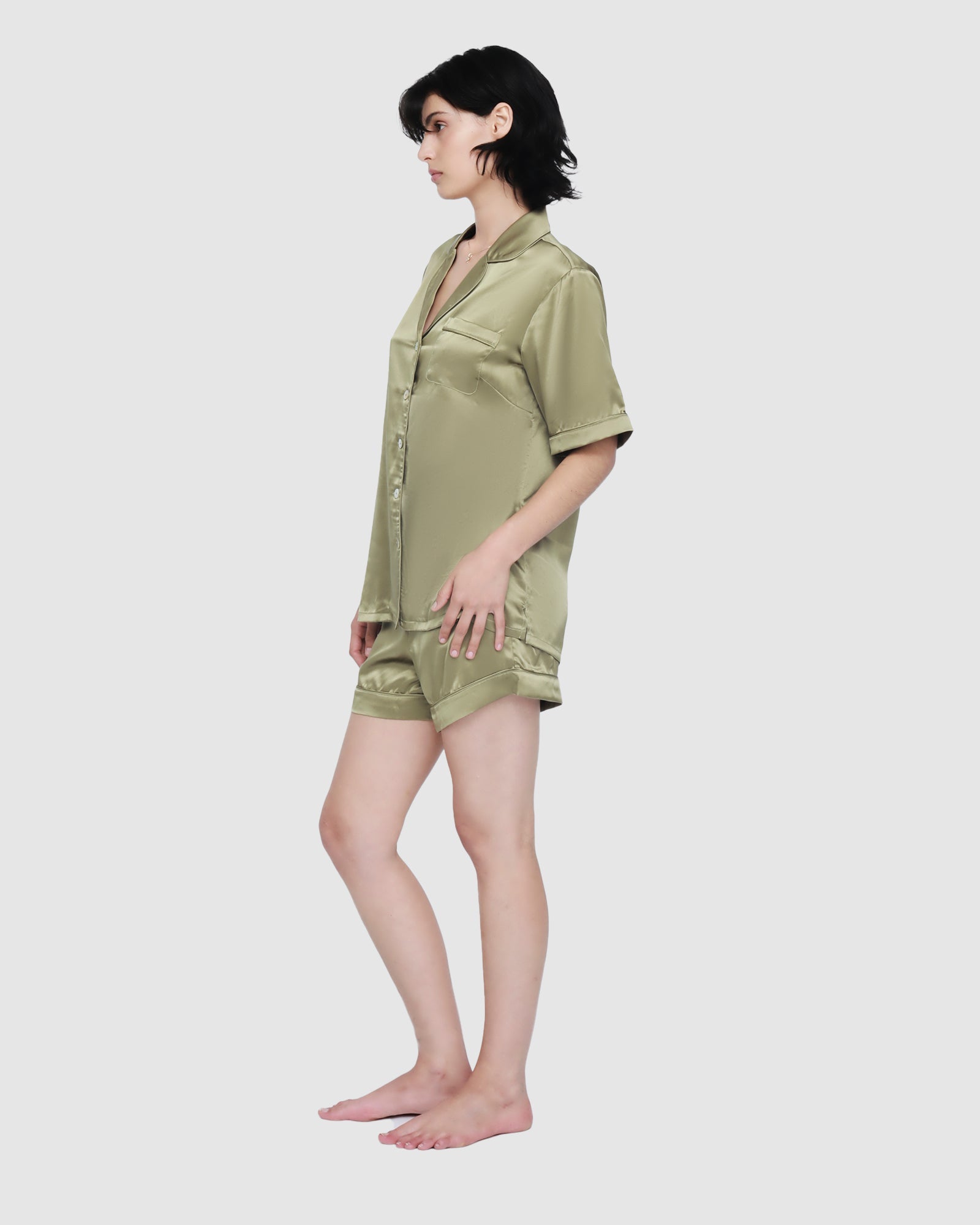 Fine Finishes Short Pyjama | Khaki