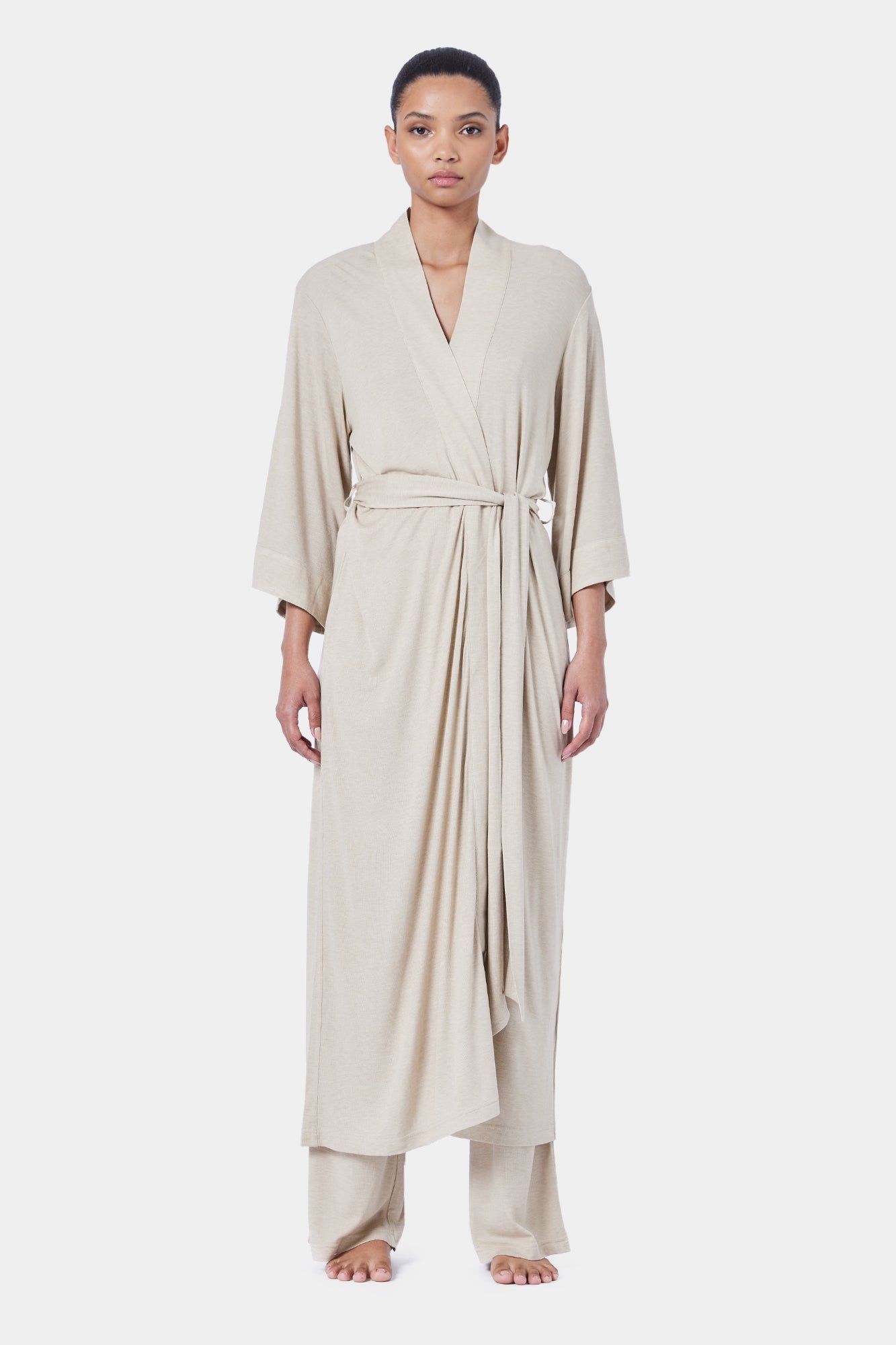 The Delilah Robe By GINIA In Oat