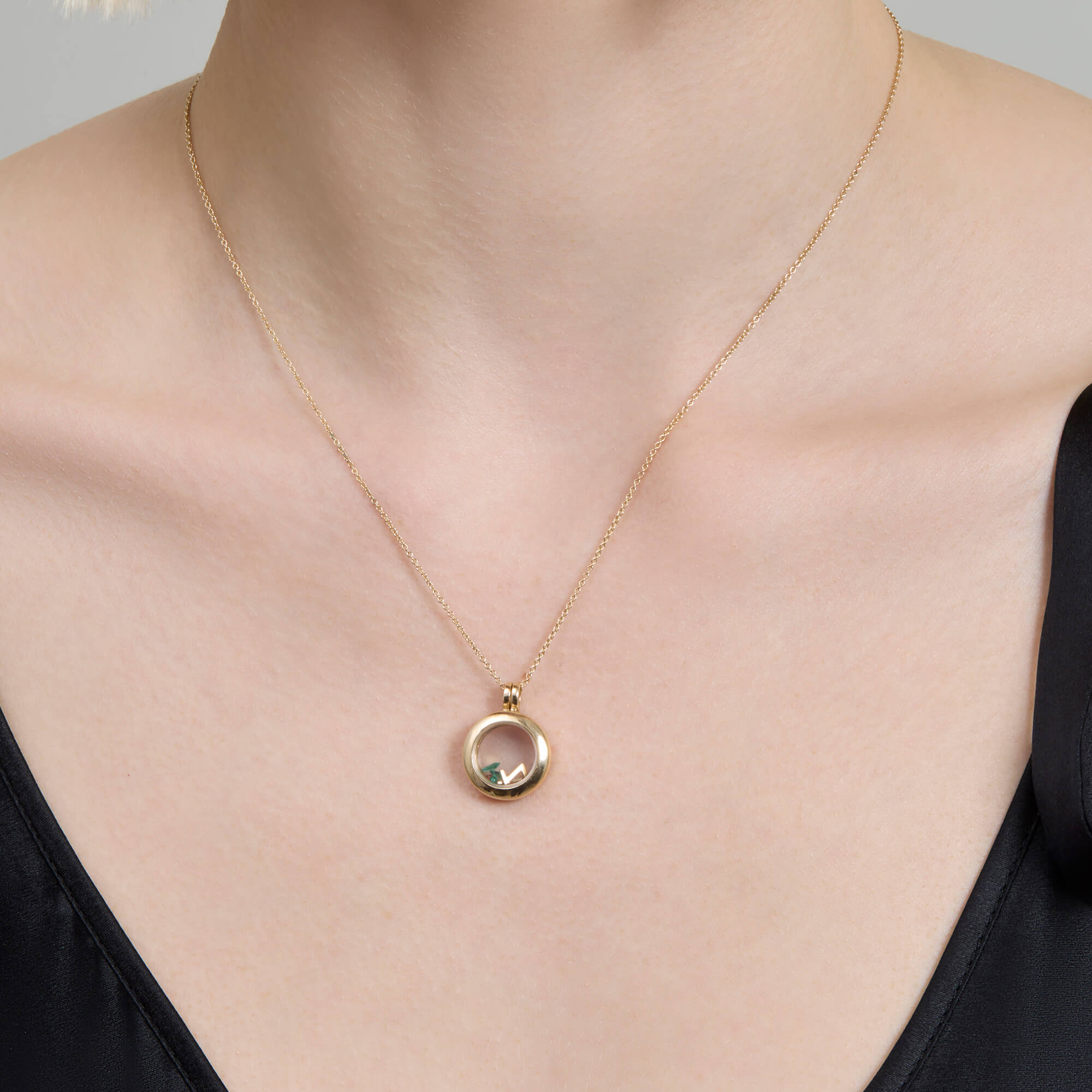 Glass Locket | 14K Yellow Gold