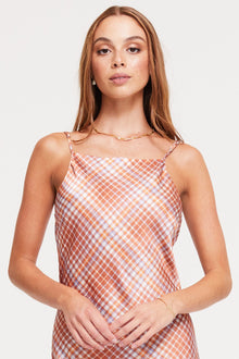 GINIA Remi Slip Dress in Prism Check