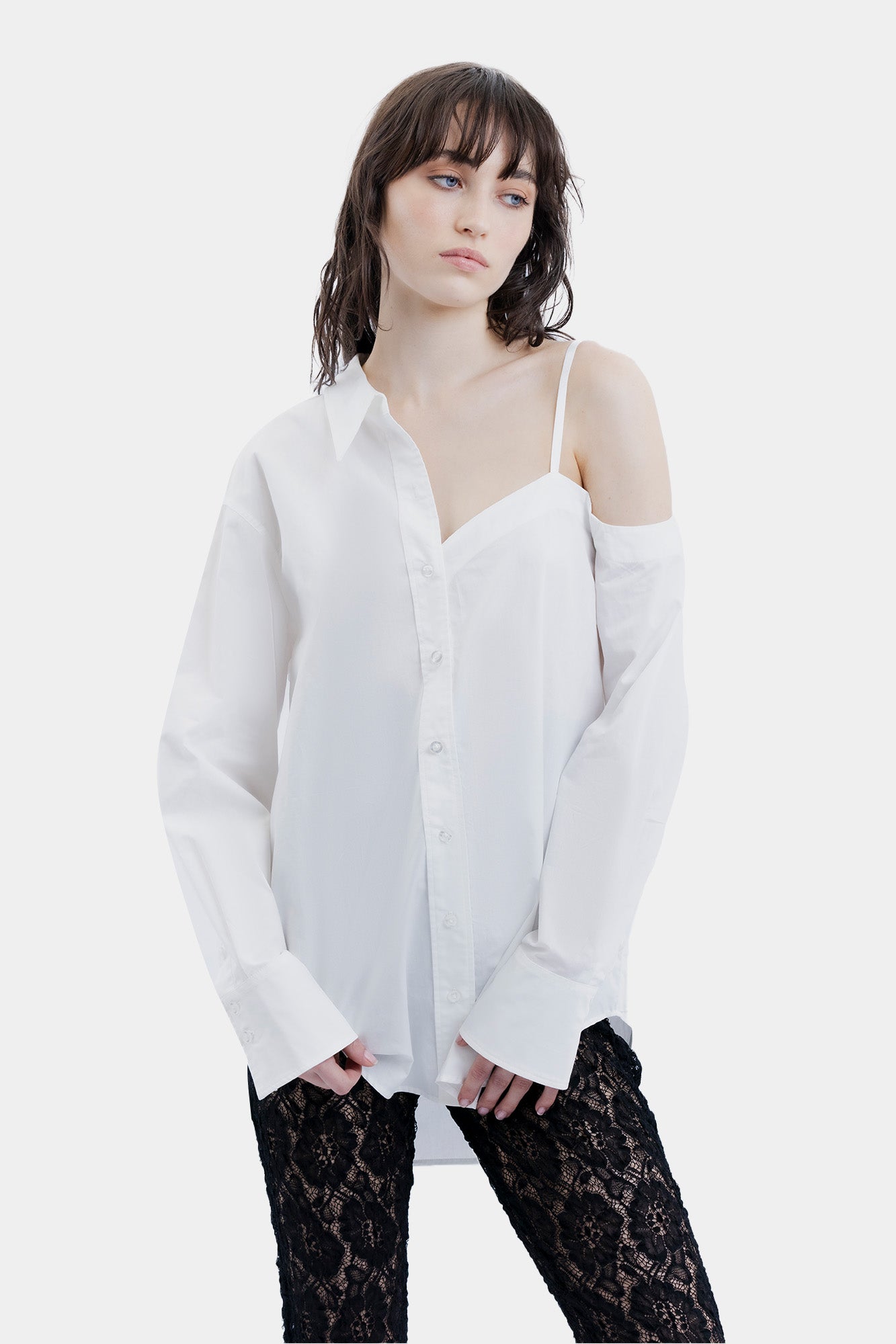 The Drop Shoulder Shirt By GINIA In White