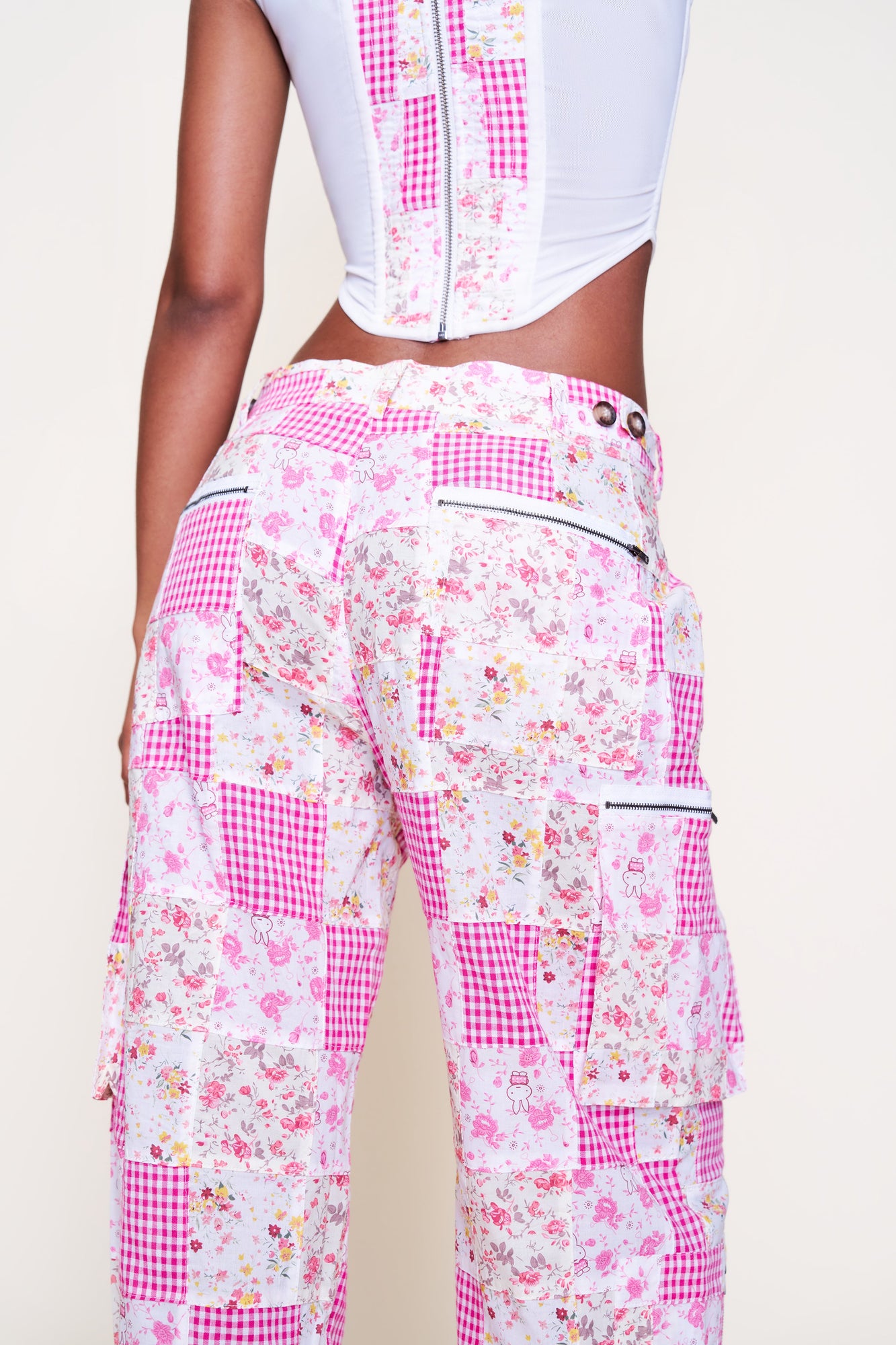 Womens | Adrian Patchwork Pant | Pink Multi Plaid