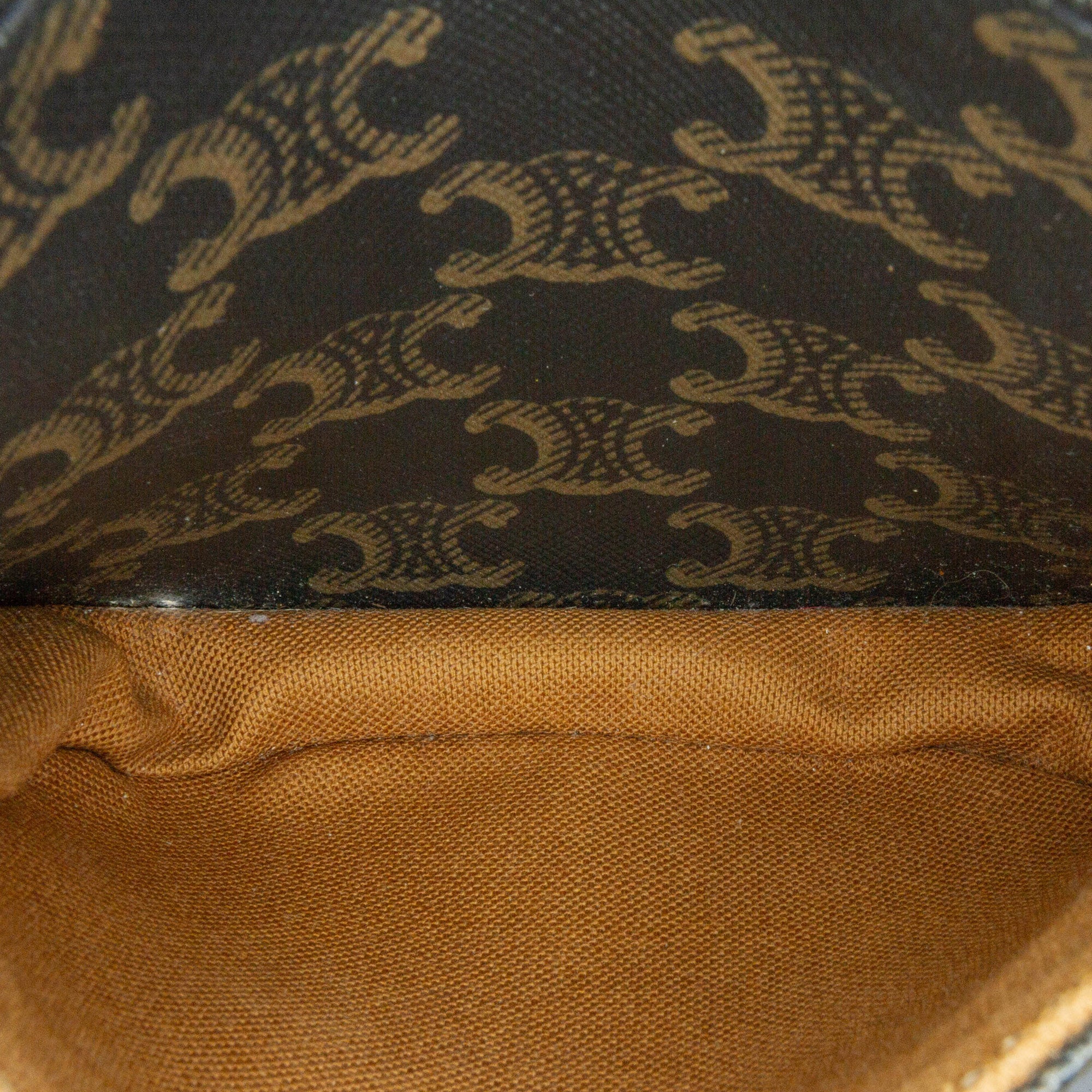 Celine | Pre-Owned Medium Triomphe Coated Canvas Folco Crossbody - I | Brown/Dark Brown