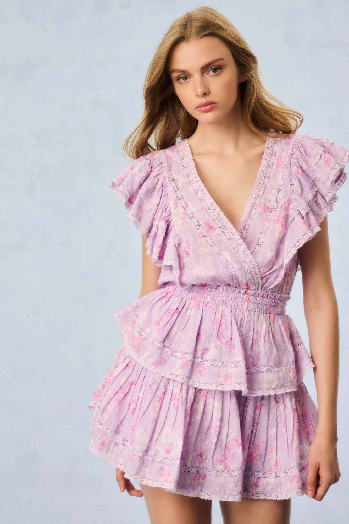 Gwen Heirloom Print Cotton Mini Dress | Hibiscus