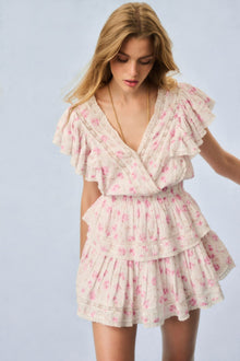 Gwen Heirloom Print Cotton Mini Dress | Sterling Dusk