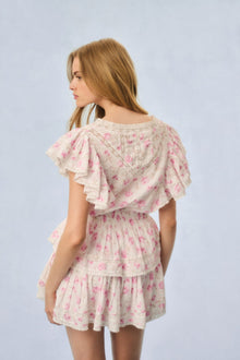 Gwen Heirloom Print Cotton Mini Dress | Sterling Dusk