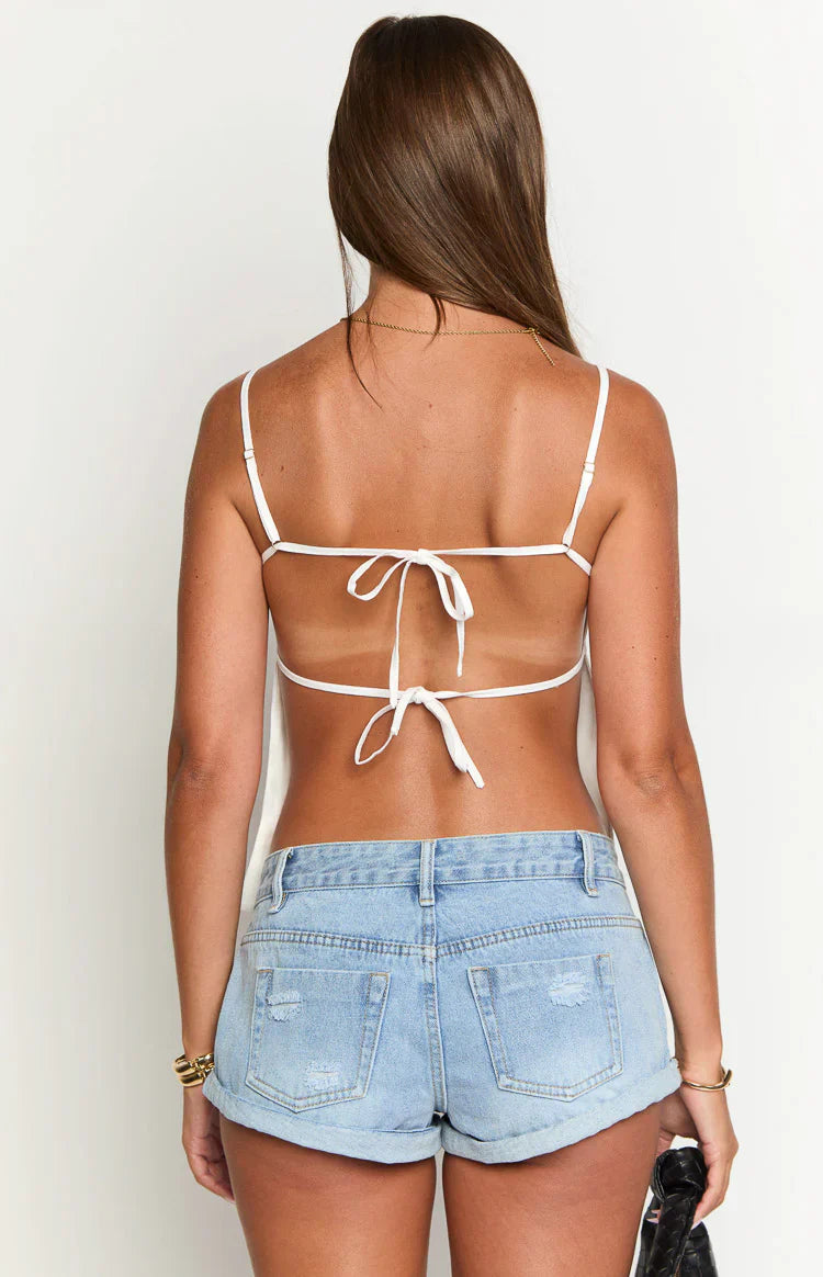 Galvis Linen Blend Top | White