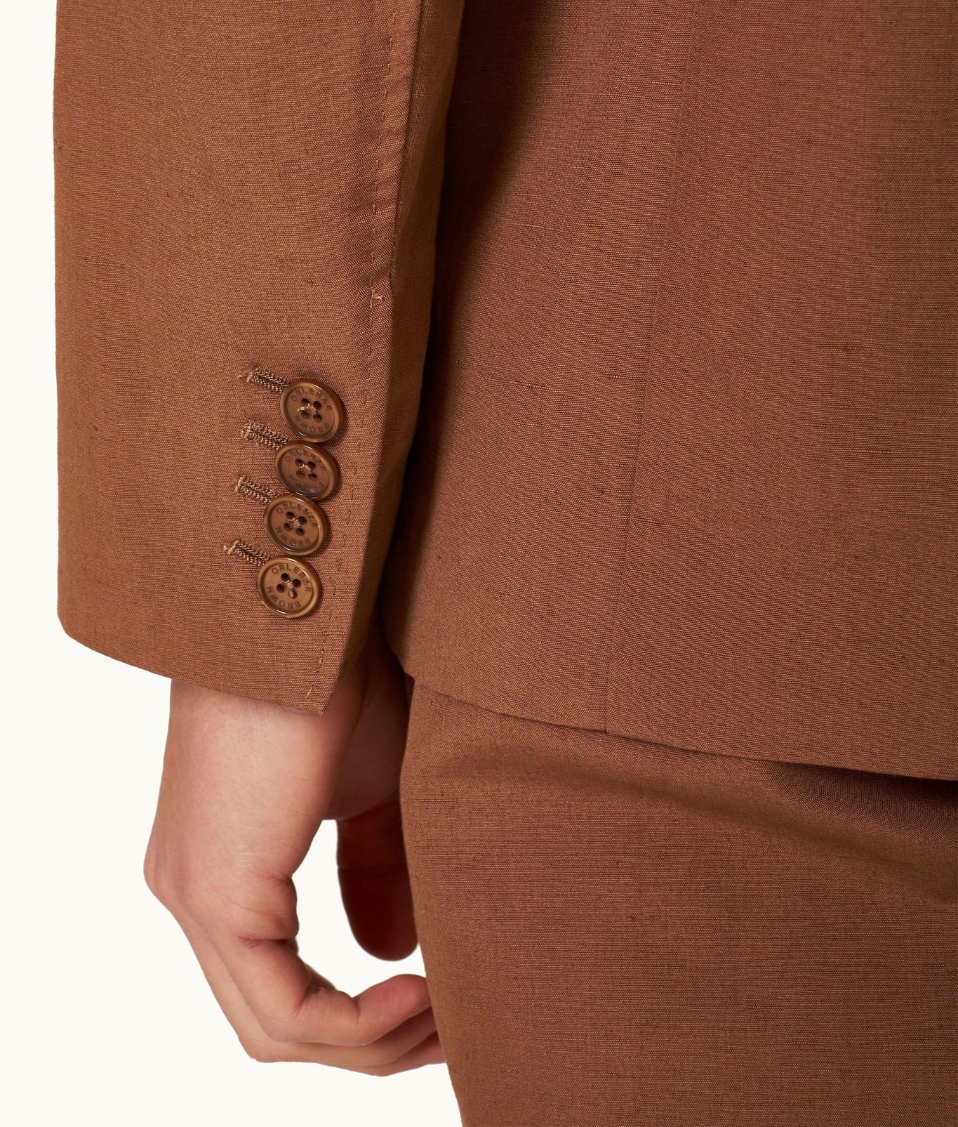 Garret Tailored Fit, Italian Made, Two-Button Unstructured Blazer | Cinnamon Coffee