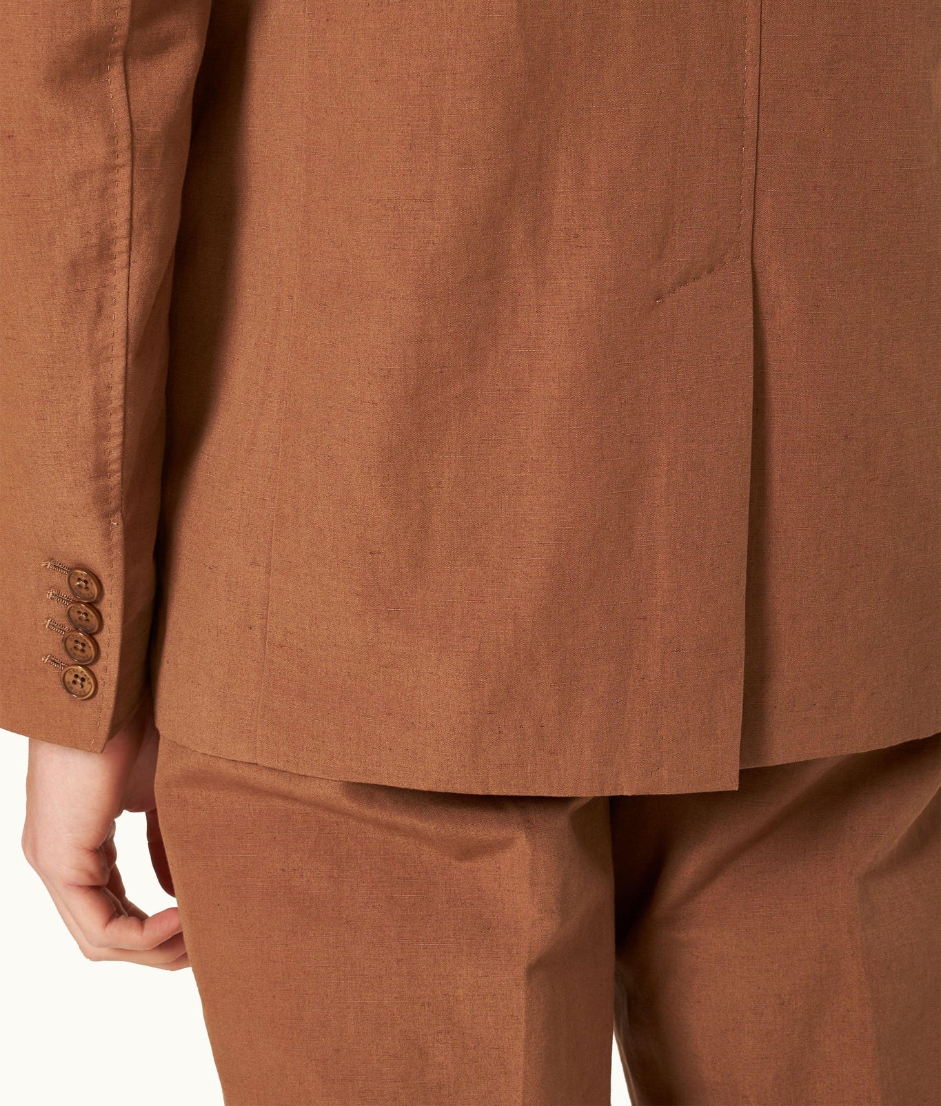 Garret Tailored Fit, Italian Made, Two-Button Unstructured Blazer | Cinnamon Coffee
