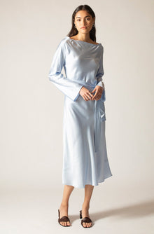 Ginia RTW,Sky Ella Silk Satin Dress,Dresses