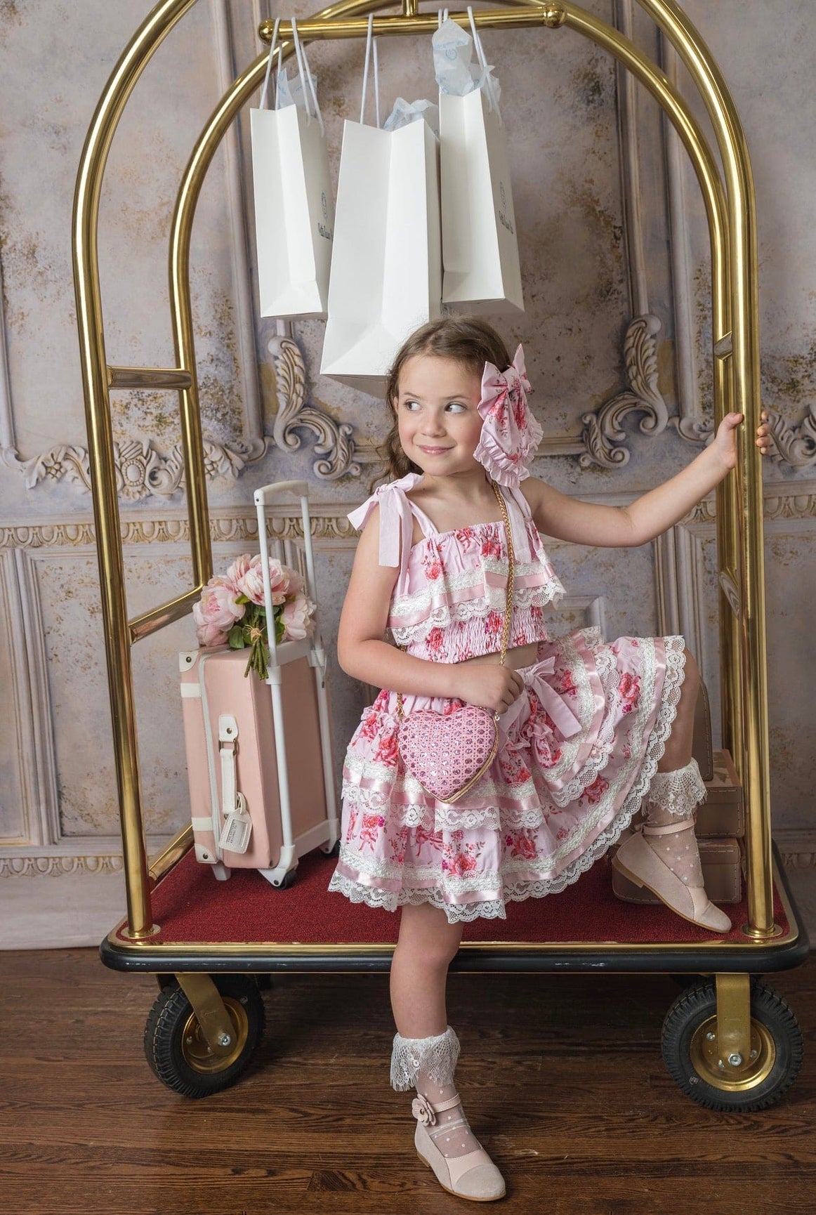Girl | Amelia Pink Flower Print Skirt