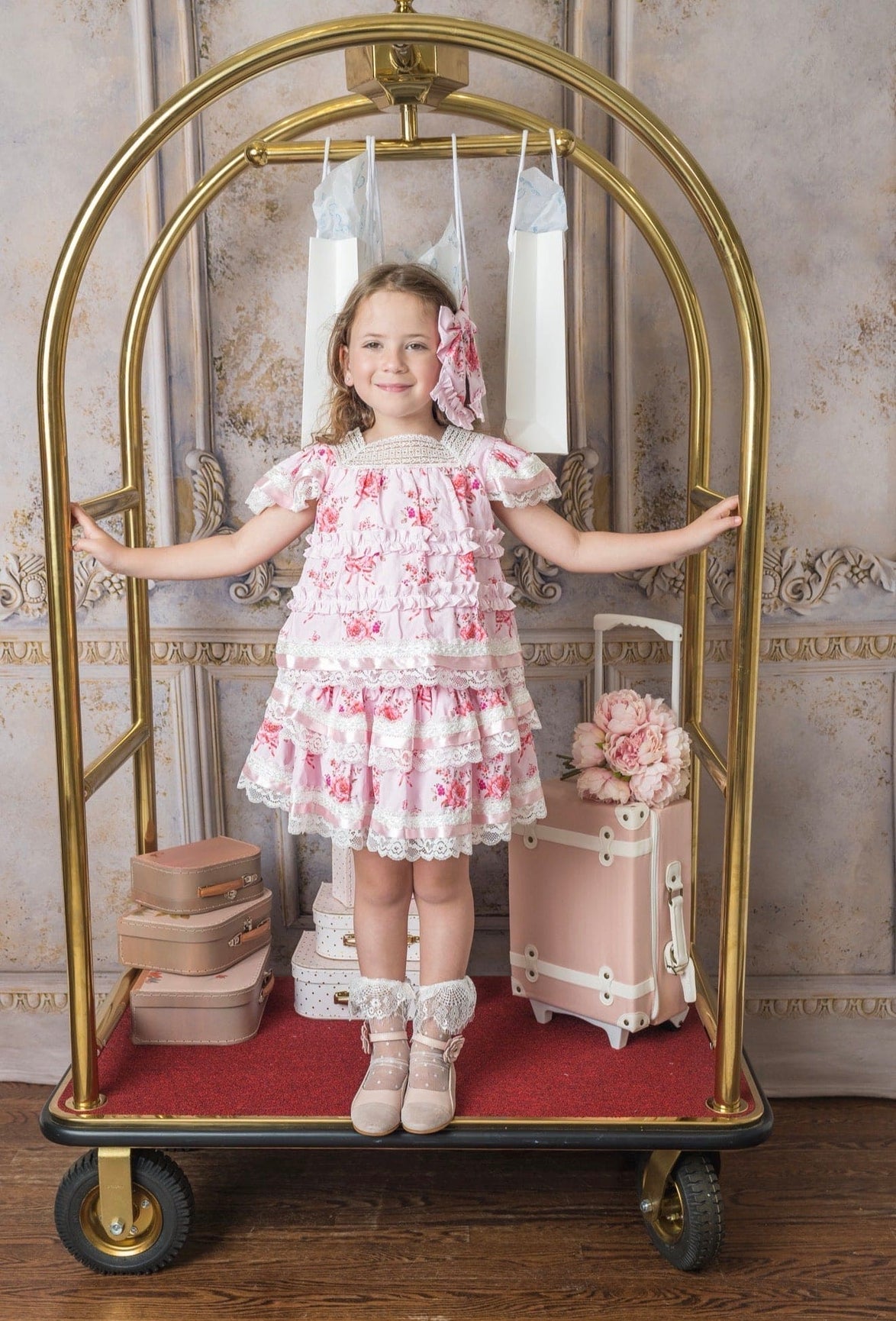 Girl | Amelia Pink Flower Print Skirt