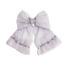 Girl | Ariel Rhinestone and Tulle Hair Bow | Lavender