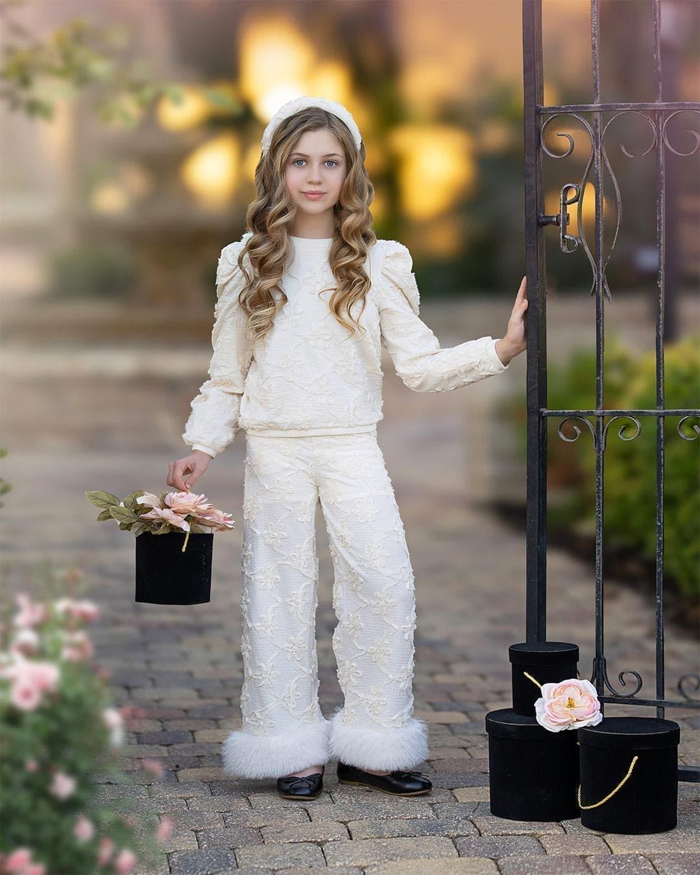 Girl | Ava Ivory Flower Sweater