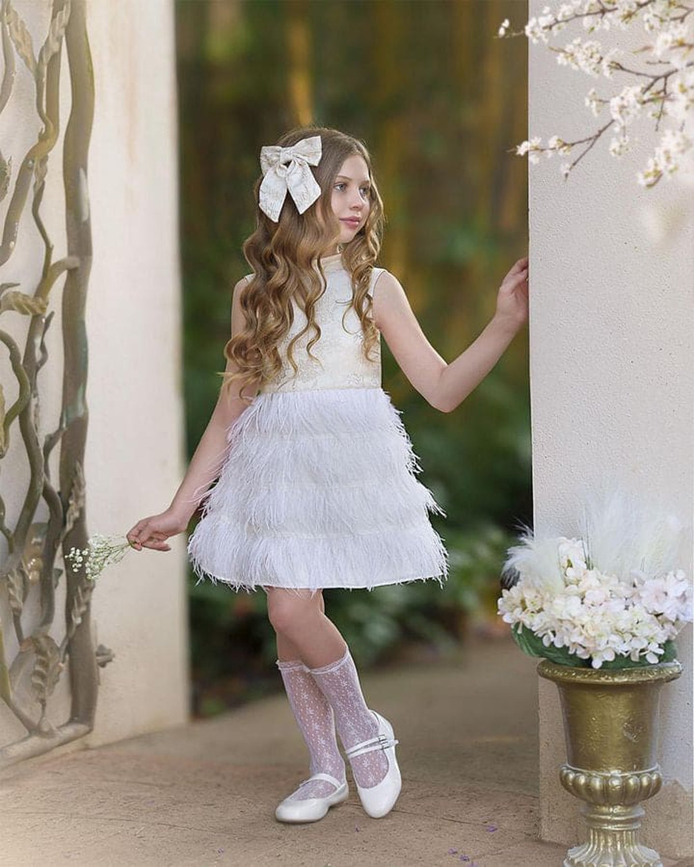 Girl | Eliza Petite Hair Bow | Ivory