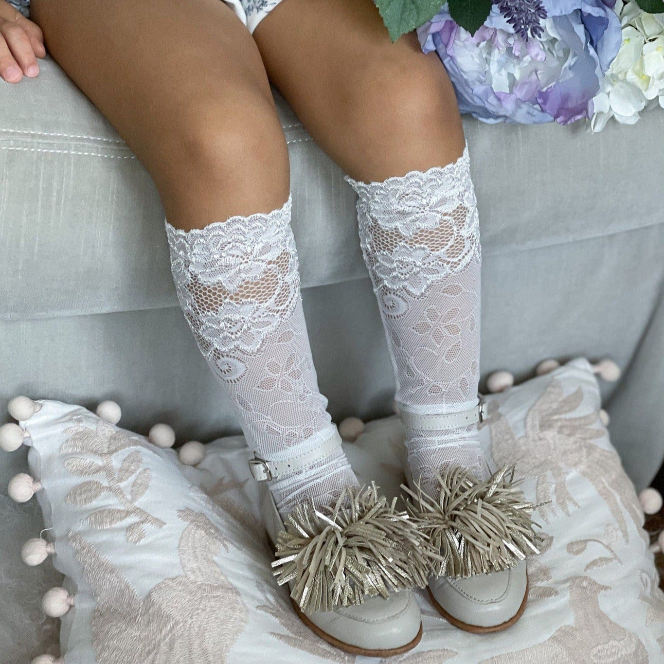 Girl | Flora Lace Socks | White