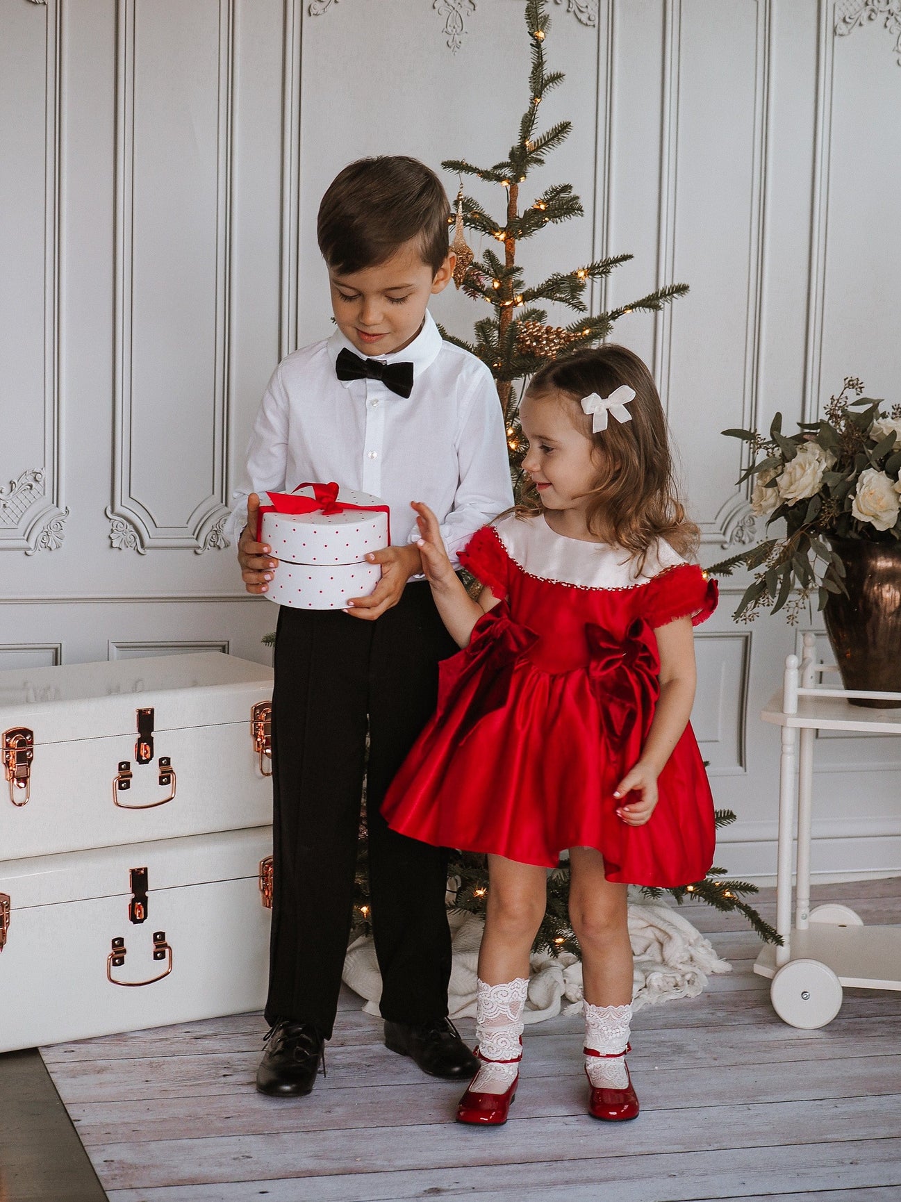 Girl | Holly Amad Satin Ceremony Dress | Red